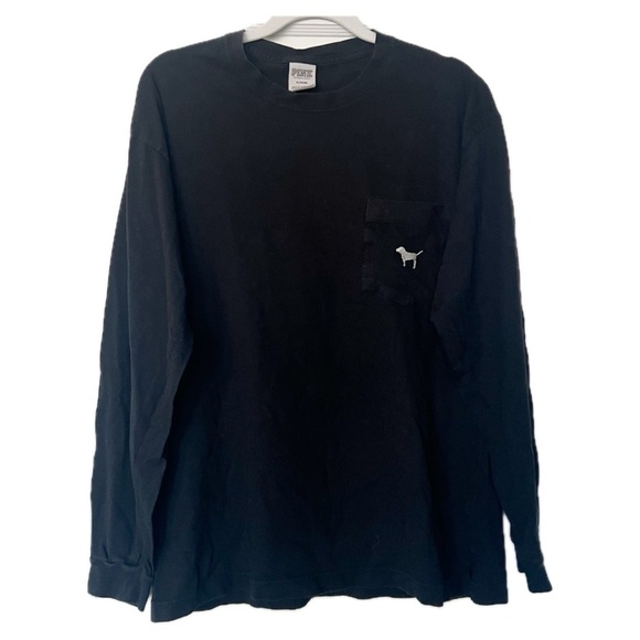 Victoria’s Secret PINK Black Sequins Bling Long Sleeve Tee | M - Picture 9 of 9